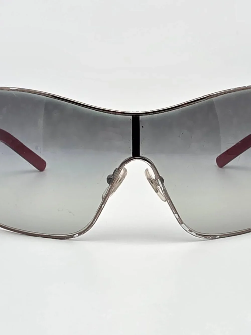 Dolce & Gabbana D&G6053 328/8G Gunmetal Plaid Frame Grey Lens Shield Sunglasses